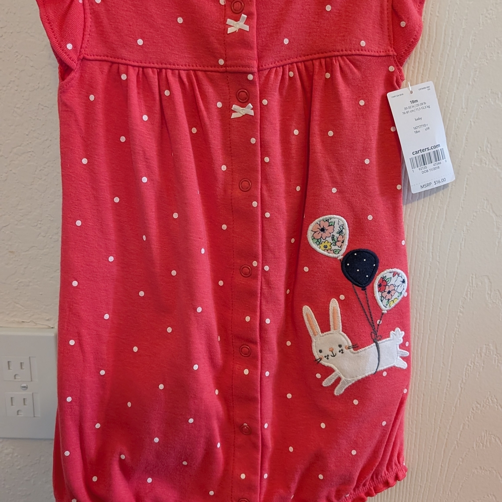 Carter's Polka Dot Romper, 18 Months